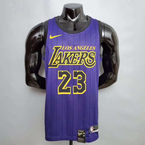 Camisa NBA Lakers #23 James Purple Stripe - 23/24